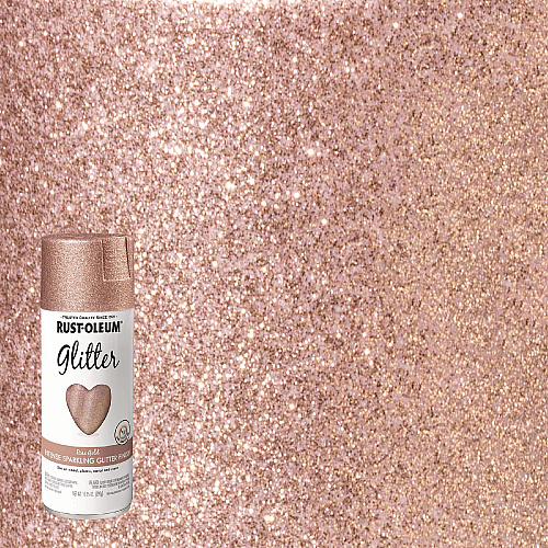 Rust-Oleum Specialty Glitter Spray Paint, Glitter Rose Gold, 10.25 oz Aerosol Can, 6/Carton (344697)