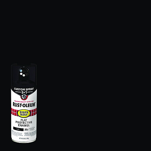 Rust-Oleum Stops Rust 5-in-1 Spray Paint, Flat Black, 12 oz Aerosol Can, 6/Carton (376855)