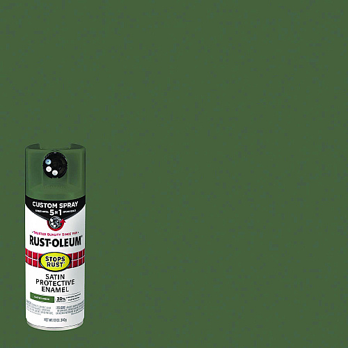 Rust-Oleum Stops Rust 5-in-1 Spray Paint, Satin Earthy Green, 12 oz Aerosol Can (383421EA)