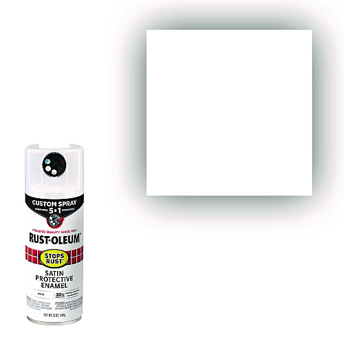Rust-Oleum Stops Rust 5-in-1 Spray Paint, Satin White, 12 oz Aerosol Can, 6/Carton (376870)