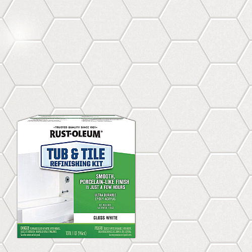 Rust-Oleum Specialty Tub and Tile Refinishing Kit, Gloss White, Quart, 4 Kits/Carton (384165)