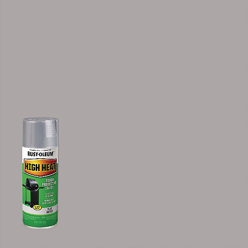 Rust-Oleum High Heat Enamel Spray Paint, Flat Silver, 12 oz Aerosol Can, 6/Carton (7716830)