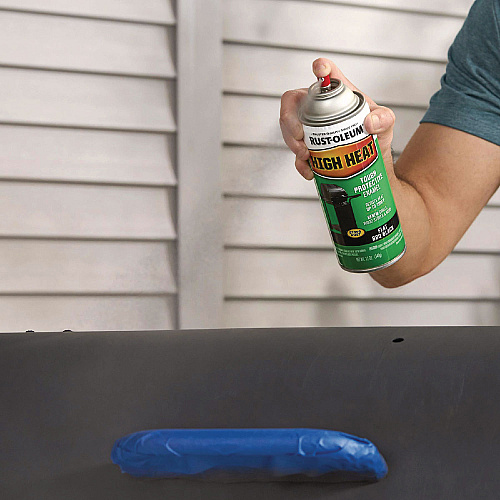 Rust-Oleum High Heat Enamel Spray Paint, Flat Black, 12 oz Aerosol Can, 6/Carton (7778830)