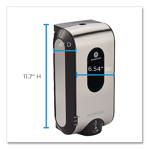 Georgia Pacific Professional GP enMotion Automated Touchless Soap/Sanitizer Dispenser, 1,200 mL, 4.6 x 7.13 x 14.06, Stainless (52060)