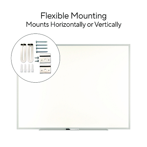TRU RED Melamine Dry Erase Board, 48" x 36", White Surface, Gray/Natural Aluminum Frame (TR59354)