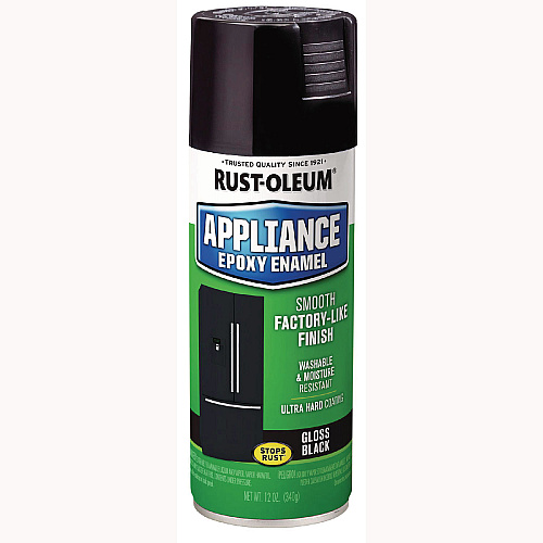 Rust-Oleum Specialty Appliance Epoxy Spray Paint, Gloss Black, 12 oz Aerosol Can, 6/Carton (7886830)
