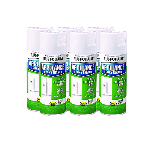 Rust-Oleum Specialty Appliance Epoxy Spray Paint, Gloss White, 12 oz Aerosol Can, 6/Carton (7881830)