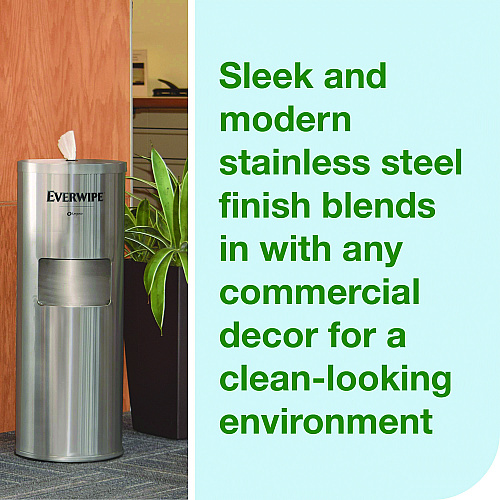Tork Stainless Steel Wet Wipe Stand, 15 x 15 x 37.25, Stainless Steel (192853)