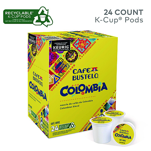 Cafe Bustelo 100 Percent Colombian K-Cups, 96/Carton (6107CT)