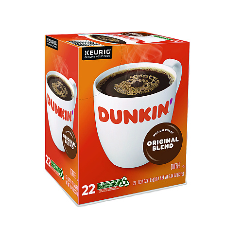Dunkin Donuts K-Cup Pods, Dunkin Regular, 88/Carton (1267CT)
