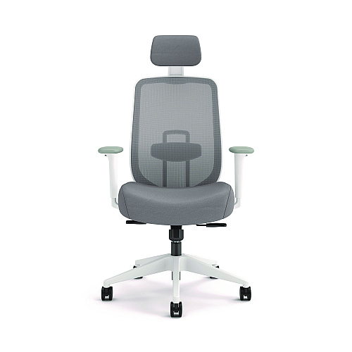 Altern Mesh Back Task Chair, 17.95 To 21.1 Seat Height, Gray Seat, Gray/white Back, White Base
