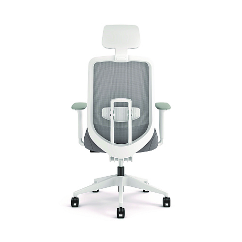 Altern Mesh Back Task Chair, 17.95 To 21.1 Seat Height, Gray Seat, Gray/white Back, White Base