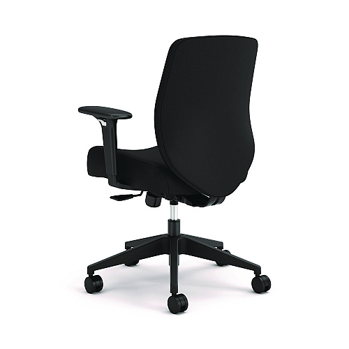 Altern Upholstered Back Task Chair, 16.5 To 19.56 Seat Height, Black Seat, Black Back, Black Base
