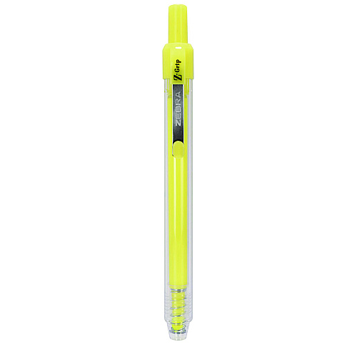Zebra Z-Grip Retractable Highlighter Markers, Neon Yellow Ink, Chisel Tip, Neon Yellow Barrel, Dozen (71250)