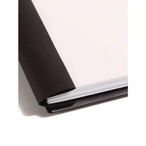 Smead Clear Front Poly Report Cover, Double-Prong Fastener, 0.5" Capacity, 8.5 x 11, Clear/Black, 5/Pack (86010)