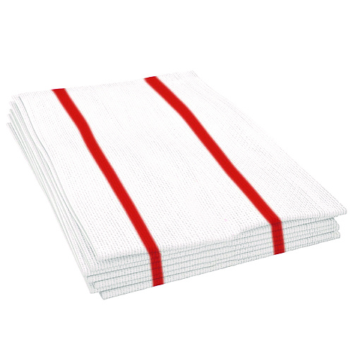 Boardwalk Antimicrobial Foodservice Wipers, 1-Ply, 12 x 21, Red/White, 150/Carton (BWKFS150W)