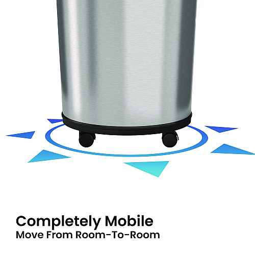 HLS Commercial Extra-Large Sensor Trash Can with Wheels, 18 gal, Plastic/Stainless Steel (HLS18RC)