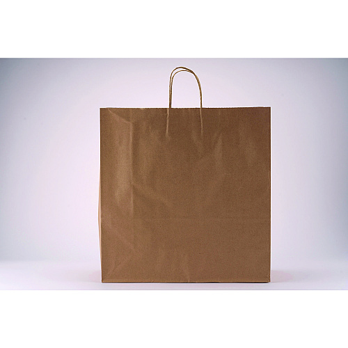 Kari-Out Kraft Paper Bags, Natural Twisted-Paper Handles, 18" x 7" x 18.5", Brown Kraft, 200/Bundle (1200180)