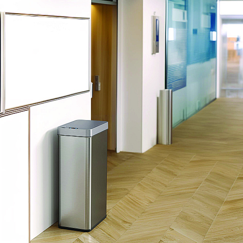 HLS Commercial Wings Lid Sensor Trash Can, 18 gal, Plastic/Stainless Steel, Silver (HLS18WRSL)