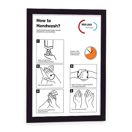 Durable DURAFRAME MAGNETIC Sign Holder Frame, 13.39 x 17.87, Black Frame, 2/Pack (464701)