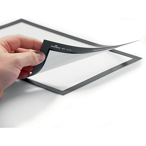 Durable DURAFRAME MAGNETIC Sign Holder Frame, 13.39 x 17.87, Black Frame, 2/Pack (464701)