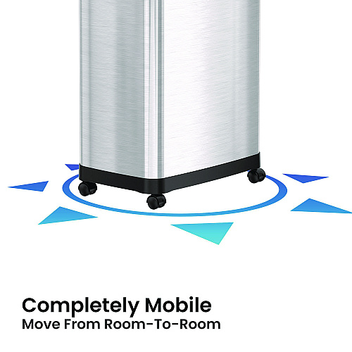 HLS Commercial Dual Push Door Trash Can, 24 gal, Stainless Steel, Silver/Black (HLS24DPO)