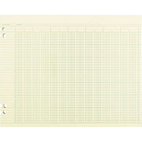 Wilson Jones Accounting Sheets, 24 Columns, 11 x 14, Green, Loose Sheet, 100/Pack (G3024)