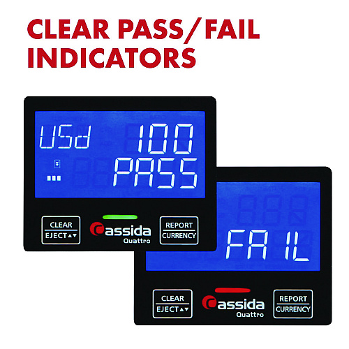Cassida Quattro Counterfeit Detector, Infrared; Magnetic Strip Detection; Magnetic Thread Security; UV Light, U.S. Currency