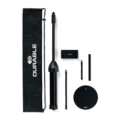 Durable TWIST COMBI Black Table and Floor Tablet Stand, Black (894301)