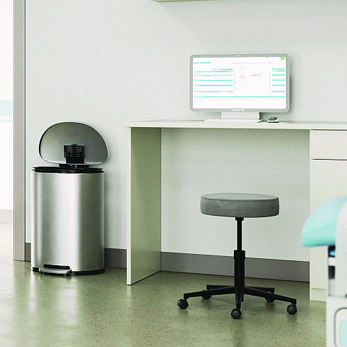 HLS Commercial Fire-Resistant Step Pedal Trash Can, 13 gal, Plastic/Stainless Steel, Silver (HLSS13DFR)