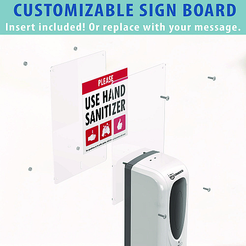 HLS Commercial Sanitizer Dispenser, 1,000 mL, 13 x 11.5 x 63, Silver (HLSSDS01)