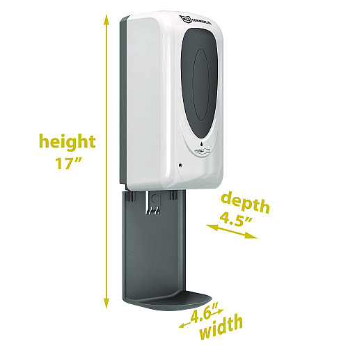HLS Commercial Sanitizer Dispenser, 4.6 x 4.5 x 17, Silver (HLSSDW01)