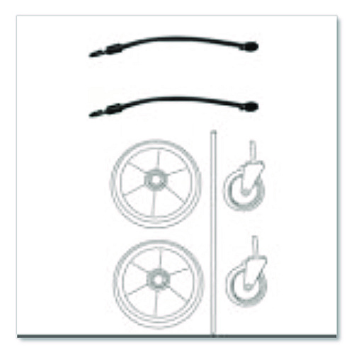 Rubbermaid Commercial 8" Ball Bearing Wheel and 4" Swivel Stem Caster Kit with Axle for Microfiber Cleaning Cart, (2) Wheels, (2) Casters (9T94M1)