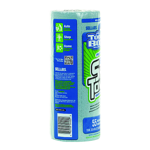 Sellars Absorbent Materials TOOLBOX Blue Shop Towels, 1-Ply, 11 x 9.4, Blue, 55 Sheets/Roll, 30 Rolls/Carton (54400)