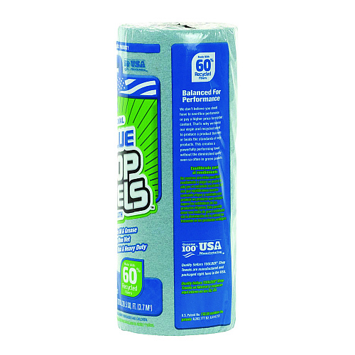 Sellars Absorbent Materials TOOLBOX Blue Shop Towels, 1-Ply, 11 x 9.4, Blue, 55 Sheets/Roll, 30 Rolls/Carton (54400)