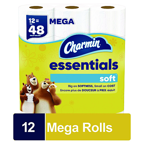 Charmin&reg; Essentials Soft Standard Toilet Paper, 2-Ply, 330 Sheets, 12 Rolls (03154)