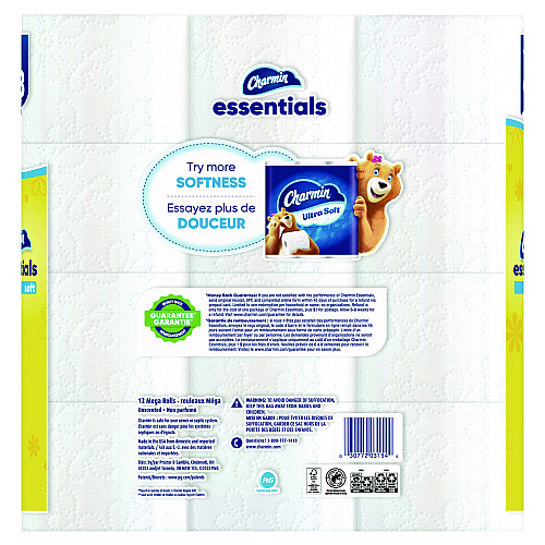 Charmin&reg; Essentials Soft Standard Toilet Paper, 2-Ply, 330 Sheets, 12 Rolls (03154)