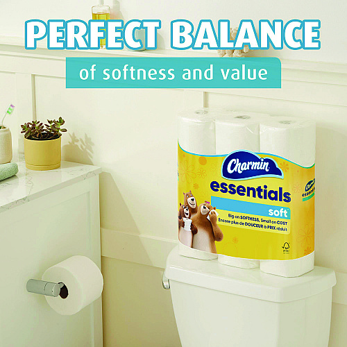 Charmin&reg; Essentials Soft Standard Toilet Paper, 2-Ply, 330 Sheets, 18 Rolls (04535)
