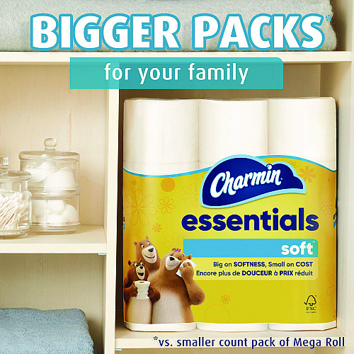 Charmin&reg; Essentials Soft Standard Toilet Paper, 2-Ply, 330 Sheets, 18 Rolls (04535)