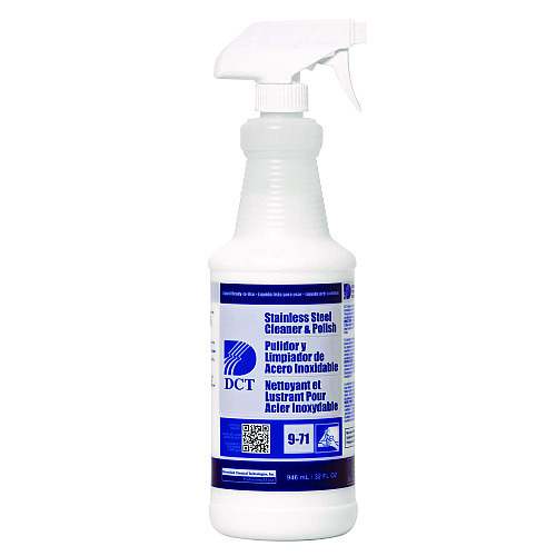 DCT Stainless Steel Cleaner and Polish RLQ, 32 oz Spray Bottle, 4/Carton (00007)