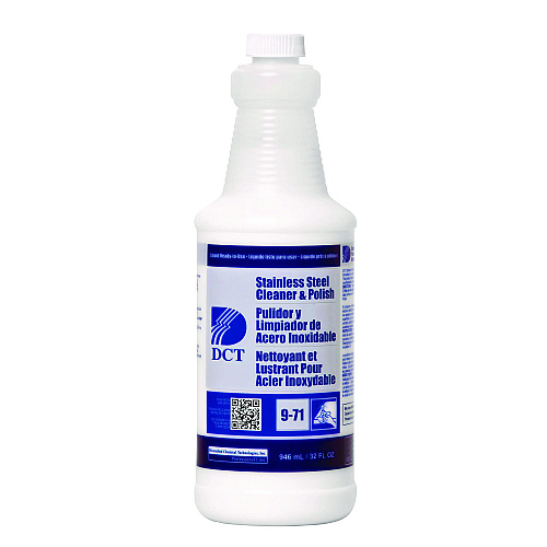 DCT Stainless Steel Cleaner and Polish RLQ, 32 oz Spray Bottle, 4/Carton (00007)