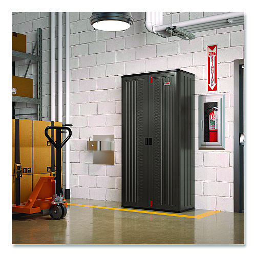 Suncast Commercial Mega Tall Storage Cabinet, 40 x 20.25 x 80.25, Gray (BMCCPD8004)