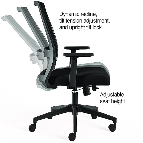 Alera Ashdale Ergonomic Fabric Swivel Task Chair, Supports Up to 275 lb, 18.15 to 21.89 Seat Height, Black Seat/Back, Black Base (ALEAD41BME17)