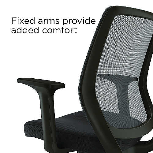 Alera Wessex Ergonomic Fabric Mesh Swivel Task Chair, Supports Up to 275 lbs, 17.09 to 20.83 Seat Height, Black Seat/Back/Base (ALEWX42BME17)