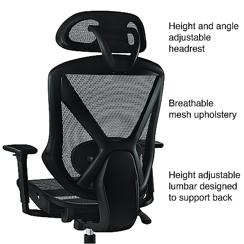 Alera Taunton Ergonomic Mesh Swivel Task Chair, Supports Up to 275 lb, 17.44 to 20.98 Seat Height, Black Seat/Back, Black Base (ALETN41BME18)