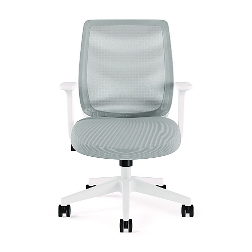 Alera Wessex Ergonomic Fabric Mesh Swivel Task Chair, Supports Up to 275 lb, 17.09 to 20.83 Seat Height, Gray Seat/Back, White Base (ALEWX42BME47)