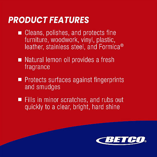 Betco Brite MSP Multi-Surface Polish, Lemon Scent, 12/Carton (1551200)