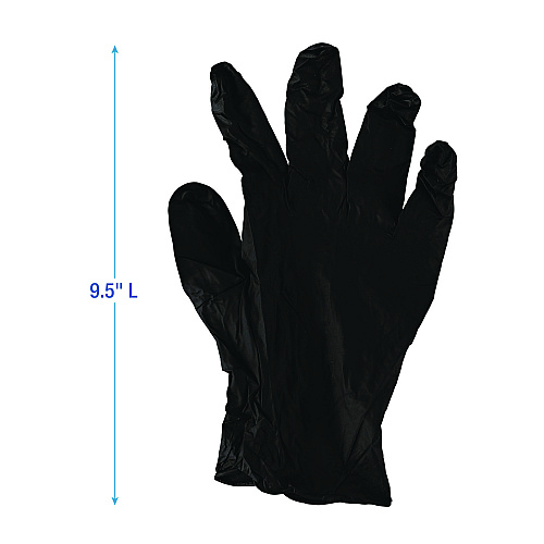 Boardwalk 396 Series Disposable General-Purpose Nitrile Gloves, Powder-Free, X-Small, 4.4 mil Thick, 9.5" Long, Black, 100/Box,10 BX/CT (396XSCTA)