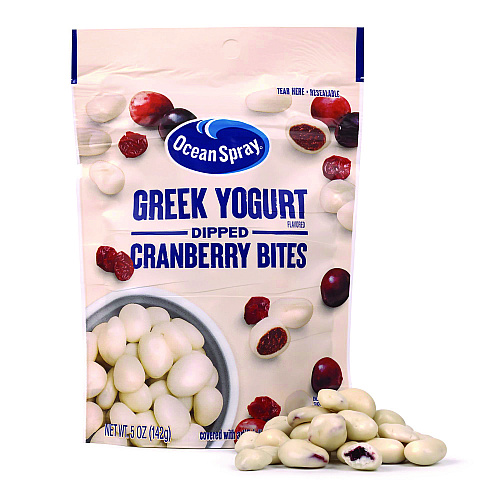 Ocean Spray Greek Yogurt Dipped Cranberry Bites, Cranberry/Yogurt, 5 oz Bag, 12/Carton (22002298)