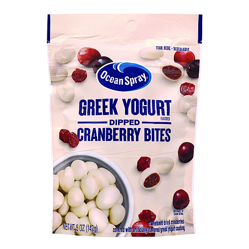 Ocean Spray Greek Yogurt Dipped Cranberry Bites, Cranberry/Yogurt, 5 oz Bag, 12/Carton (22002298)